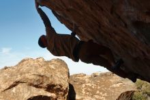 Bouldering in Hueco Tanks on 01/08/2020 with Blue Lizard Climbing and Yoga

Filename: SRM_20200108_1250580.jpg
Aperture: f/13.0
Shutter Speed: 1/250
Body: Canon EOS-1D Mark II
Lens: Canon EF 50mm f/1.8 II