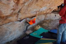 Bouldering in Hueco Tanks on 01/08/2020 with Blue Lizard Climbing and Yoga

Filename: SRM_20200108_1251420.jpg
Aperture: f/5.6
Shutter Speed: 1/250
Body: Canon EOS-1D Mark II
Lens: Canon EF 16-35mm f/2.8 L