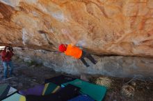 Bouldering in Hueco Tanks on 01/08/2020 with Blue Lizard Climbing and Yoga

Filename: SRM_20200108_1253290.jpg
Aperture: f/6.3
Shutter Speed: 1/250
Body: Canon EOS-1D Mark II
Lens: Canon EF 16-35mm f/2.8 L