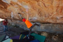 Bouldering in Hueco Tanks on 01/08/2020 with Blue Lizard Climbing and Yoga

Filename: SRM_20200108_1253291.jpg
Aperture: f/7.1
Shutter Speed: 1/250
Body: Canon EOS-1D Mark II
Lens: Canon EF 16-35mm f/2.8 L