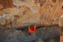 Bouldering in Hueco Tanks on 01/08/2020 with Blue Lizard Climbing and Yoga

Filename: SRM_20200108_1318471.jpg
Aperture: f/7.1
Shutter Speed: 1/500
Body: Canon EOS-1D Mark II
Lens: Canon EF 50mm f/1.8 II