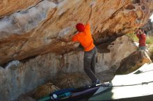 Bouldering in Hueco Tanks on 01/08/2020 with Blue Lizard Climbing and Yoga

Filename: SRM_20200108_1321363.jpg
Aperture: f/7.1
Shutter Speed: 1/500
Body: Canon EOS-1D Mark II
Lens: Canon EF 50mm f/1.8 II