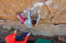 Bouldering in Hueco Tanks on 01/08/2020 with Blue Lizard Climbing and Yoga

Filename: SRM_20200108_1338280.jpg
Aperture: f/4.5
Shutter Speed: 1/400
Body: Canon EOS-1D Mark II
Lens: Canon EF 16-35mm f/2.8 L