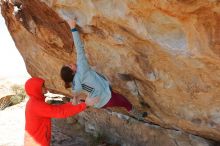 Bouldering in Hueco Tanks on 01/08/2020 with Blue Lizard Climbing and Yoga

Filename: SRM_20200108_1339460.jpg
Aperture: f/6.3
Shutter Speed: 1/400
Body: Canon EOS-1D Mark II
Lens: Canon EF 16-35mm f/2.8 L