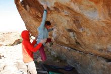 Bouldering in Hueco Tanks on 01/08/2020 with Blue Lizard Climbing and Yoga

Filename: SRM_20200108_1339471.jpg
Aperture: f/7.1
Shutter Speed: 1/400
Body: Canon EOS-1D Mark II
Lens: Canon EF 16-35mm f/2.8 L