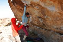 Bouldering in Hueco Tanks on 01/08/2020 with Blue Lizard Climbing and Yoga

Filename: SRM_20200108_1339472.jpg
Aperture: f/7.1
Shutter Speed: 1/400
Body: Canon EOS-1D Mark II
Lens: Canon EF 16-35mm f/2.8 L