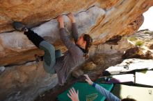 Bouldering in Hueco Tanks on 01/08/2020 with Blue Lizard Climbing and Yoga

Filename: SRM_20200108_1342310.jpg
Aperture: f/6.3
Shutter Speed: 1/400
Body: Canon EOS-1D Mark II
Lens: Canon EF 16-35mm f/2.8 L