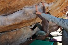 Bouldering in Hueco Tanks on 01/08/2020 with Blue Lizard Climbing and Yoga

Filename: SRM_20200108_1342420.jpg
Aperture: f/5.6
Shutter Speed: 1/400
Body: Canon EOS-1D Mark II
Lens: Canon EF 16-35mm f/2.8 L