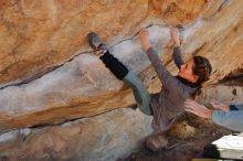 Bouldering in Hueco Tanks on 01/08/2020 with Blue Lizard Climbing and Yoga

Filename: SRM_20200108_1342540.jpg
Aperture: f/5.0
Shutter Speed: 1/400
Body: Canon EOS-1D Mark II
Lens: Canon EF 16-35mm f/2.8 L