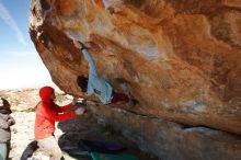 Bouldering in Hueco Tanks on 01/08/2020 with Blue Lizard Climbing and Yoga

Filename: SRM_20200108_1343590.jpg
Aperture: f/8.0
Shutter Speed: 1/400
Body: Canon EOS-1D Mark II
Lens: Canon EF 16-35mm f/2.8 L