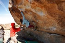 Bouldering in Hueco Tanks on 01/08/2020 with Blue Lizard Climbing and Yoga

Filename: SRM_20200108_1343591.jpg
Aperture: f/8.0
Shutter Speed: 1/400
Body: Canon EOS-1D Mark II
Lens: Canon EF 16-35mm f/2.8 L