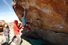 Bouldering in Hueco Tanks on 01/08/2020 with Blue Lizard Climbing and Yoga

Filename: SRM_20200108_1344001.jpg
Aperture: f/8.0
Shutter Speed: 1/400
Body: Canon EOS-1D Mark II
Lens: Canon EF 16-35mm f/2.8 L