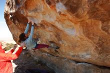 Bouldering in Hueco Tanks on 01/08/2020 with Blue Lizard Climbing and Yoga

Filename: SRM_20200108_1344040.jpg
Aperture: f/7.1
Shutter Speed: 1/400
Body: Canon EOS-1D Mark II
Lens: Canon EF 16-35mm f/2.8 L