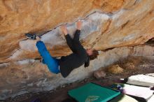 Bouldering in Hueco Tanks on 01/08/2020 with Blue Lizard Climbing and Yoga

Filename: SRM_20200108_1348050.jpg
Aperture: f/5.0
Shutter Speed: 1/400
Body: Canon EOS-1D Mark II
Lens: Canon EF 16-35mm f/2.8 L