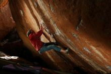 Bouldering in Hueco Tanks on 01/08/2020 with Blue Lizard Climbing and Yoga

Filename: SRM_20200108_1534370.jpg
Aperture: f/5.6
Shutter Speed: 1/250
Body: Canon EOS-1D Mark II
Lens: Canon EF 16-35mm f/2.8 L