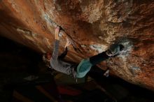 Bouldering in Hueco Tanks on 01/08/2020 with Blue Lizard Climbing and Yoga

Filename: SRM_20200108_1549190.jpg
Aperture: f/5.6
Shutter Speed: 1/250
Body: Canon EOS-1D Mark II
Lens: Canon EF 16-35mm f/2.8 L