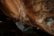 Bouldering in Hueco Tanks on 01/08/2020 with Blue Lizard Climbing and Yoga

Filename: SRM_20200108_1549240.jpg
Aperture: f/5.6
Shutter Speed: 1/250
Body: Canon EOS-1D Mark II
Lens: Canon EF 16-35mm f/2.8 L