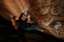 Bouldering in Hueco Tanks on 01/08/2020 with Blue Lizard Climbing and Yoga

Filename: SRM_20200108_1550210.jpg
Aperture: f/5.6
Shutter Speed: 1/250
Body: Canon EOS-1D Mark II
Lens: Canon EF 16-35mm f/2.8 L