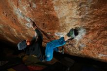 Bouldering in Hueco Tanks on 01/08/2020 with Blue Lizard Climbing and Yoga

Filename: SRM_20200108_1551290.jpg
Aperture: f/5.6
Shutter Speed: 1/250
Body: Canon EOS-1D Mark II
Lens: Canon EF 16-35mm f/2.8 L