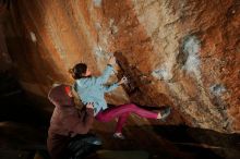 Bouldering in Hueco Tanks on 01/08/2020 with Blue Lizard Climbing and Yoga

Filename: SRM_20200108_1553270.jpg
Aperture: f/5.6
Shutter Speed: 1/250
Body: Canon EOS-1D Mark II
Lens: Canon EF 16-35mm f/2.8 L