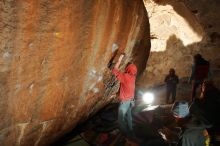 Bouldering in Hueco Tanks on 01/08/2020 with Blue Lizard Climbing and Yoga

Filename: SRM_20200108_1559370.jpg
Aperture: f/5.6
Shutter Speed: 1/250
Body: Canon EOS-1D Mark II
Lens: Canon EF 16-35mm f/2.8 L