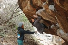 Bouldering in Hueco Tanks on 01/08/2020 with Blue Lizard Climbing and Yoga

Filename: SRM_20200108_1632110.jpg
Aperture: f/2.8
Shutter Speed: 1/250
Body: Canon EOS-1D Mark II
Lens: Canon EF 50mm f/1.8 II