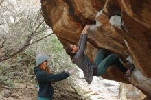 Bouldering in Hueco Tanks on 01/08/2020 with Blue Lizard Climbing and Yoga

Filename: SRM_20200108_1632180.jpg
Aperture: f/2.8
Shutter Speed: 1/250
Body: Canon EOS-1D Mark II
Lens: Canon EF 50mm f/1.8 II