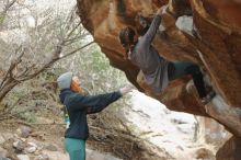 Bouldering in Hueco Tanks on 01/08/2020 with Blue Lizard Climbing and Yoga

Filename: SRM_20200108_1632260.jpg
Aperture: f/2.5
Shutter Speed: 1/250
Body: Canon EOS-1D Mark II
Lens: Canon EF 50mm f/1.8 II