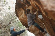 Bouldering in Hueco Tanks on 01/08/2020 with Blue Lizard Climbing and Yoga

Filename: SRM_20200108_1632280.jpg
Aperture: f/2.5
Shutter Speed: 1/250
Body: Canon EOS-1D Mark II
Lens: Canon EF 50mm f/1.8 II