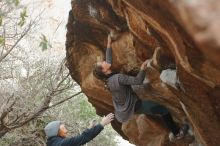 Bouldering in Hueco Tanks on 01/08/2020 with Blue Lizard Climbing and Yoga

Filename: SRM_20200108_1632320.jpg
Aperture: f/2.8
Shutter Speed: 1/250
Body: Canon EOS-1D Mark II
Lens: Canon EF 50mm f/1.8 II