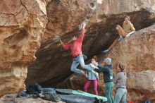 Bouldering in Hueco Tanks on 01/08/2020 with Blue Lizard Climbing and Yoga

Filename: SRM_20200108_1636370.jpg
Aperture: f/4.0
Shutter Speed: 1/400
Body: Canon EOS-1D Mark II
Lens: Canon EF 50mm f/1.8 II