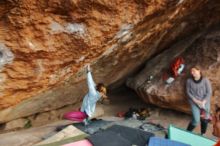 Bouldering in Hueco Tanks on 01/08/2020 with Blue Lizard Climbing and Yoga

Filename: SRM_20200108_1656460.jpg
Aperture: f/3.5
Shutter Speed: 1/320
Body: Canon EOS-1D Mark II
Lens: Canon EF 16-35mm f/2.8 L