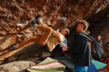 Bouldering in Hueco Tanks on 01/08/2020 with Blue Lizard Climbing and Yoga

Filename: SRM_20200108_1657350.jpg
Aperture: f/7.1
Shutter Speed: 1/320
Body: Canon EOS-1D Mark II
Lens: Canon EF 16-35mm f/2.8 L