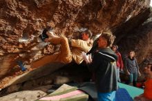 Bouldering in Hueco Tanks on 01/08/2020 with Blue Lizard Climbing and Yoga

Filename: SRM_20200108_1657380.jpg
Aperture: f/7.1
Shutter Speed: 1/320
Body: Canon EOS-1D Mark II
Lens: Canon EF 16-35mm f/2.8 L