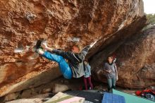 Bouldering in Hueco Tanks on 01/08/2020 with Blue Lizard Climbing and Yoga

Filename: SRM_20200108_1658110.jpg
Aperture: f/5.6
Shutter Speed: 1/320
Body: Canon EOS-1D Mark II
Lens: Canon EF 16-35mm f/2.8 L