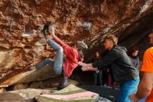 Bouldering in Hueco Tanks on 01/08/2020 with Blue Lizard Climbing and Yoga

Filename: SRM_20200108_1659260.jpg
Aperture: f/6.3
Shutter Speed: 1/320
Body: Canon EOS-1D Mark II
Lens: Canon EF 16-35mm f/2.8 L