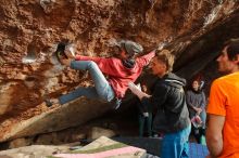 Bouldering in Hueco Tanks on 01/08/2020 with Blue Lizard Climbing and Yoga

Filename: SRM_20200108_1659290.jpg
Aperture: f/6.3
Shutter Speed: 1/320
Body: Canon EOS-1D Mark II
Lens: Canon EF 16-35mm f/2.8 L