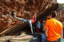 Bouldering in Hueco Tanks on 01/08/2020 with Blue Lizard Climbing and Yoga

Filename: SRM_20200108_1659400.jpg
Aperture: f/6.3
Shutter Speed: 1/320
Body: Canon EOS-1D Mark II
Lens: Canon EF 16-35mm f/2.8 L