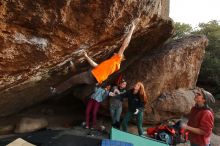 Bouldering in Hueco Tanks on 01/08/2020 with Blue Lizard Climbing and Yoga

Filename: SRM_20200108_1701060.jpg
Aperture: f/6.3
Shutter Speed: 1/320
Body: Canon EOS-1D Mark II
Lens: Canon EF 16-35mm f/2.8 L