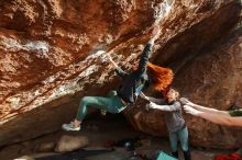 Bouldering in Hueco Tanks on 01/08/2020 with Blue Lizard Climbing and Yoga

Filename: SRM_20200108_1703460.jpg
Aperture: f/6.3
Shutter Speed: 1/320
Body: Canon EOS-1D Mark II
Lens: Canon EF 16-35mm f/2.8 L