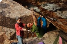 Bouldering in Hueco Tanks on 01/08/2020 with Blue Lizard Climbing and Yoga

Filename: SRM_20200108_1707080.jpg
Aperture: f/7.1
Shutter Speed: 1/500
Body: Canon EOS-1D Mark II
Lens: Canon EF 16-35mm f/2.8 L