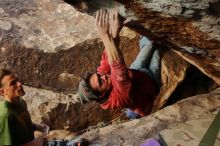 Bouldering in Hueco Tanks on 01/08/2020 with Blue Lizard Climbing and Yoga

Filename: SRM_20200108_1708090.jpg
Aperture: f/5.6
Shutter Speed: 1/500
Body: Canon EOS-1D Mark II
Lens: Canon EF 16-35mm f/2.8 L