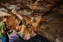 Bouldering in Hueco Tanks on 01/08/2020 with Blue Lizard Climbing and Yoga

Filename: SRM_20200108_1710410.jpg
Aperture: f/5.0
Shutter Speed: 1/500
Body: Canon EOS-1D Mark II
Lens: Canon EF 16-35mm f/2.8 L