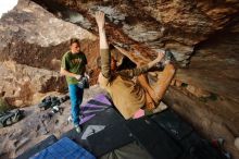 Bouldering in Hueco Tanks on 01/08/2020 with Blue Lizard Climbing and Yoga

Filename: SRM_20200108_1710450.jpg
Aperture: f/5.0
Shutter Speed: 1/500
Body: Canon EOS-1D Mark II
Lens: Canon EF 16-35mm f/2.8 L