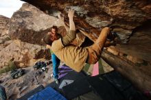 Bouldering in Hueco Tanks on 01/08/2020 with Blue Lizard Climbing and Yoga

Filename: SRM_20200108_1710460.jpg
Aperture: f/5.6
Shutter Speed: 1/500
Body: Canon EOS-1D Mark II
Lens: Canon EF 16-35mm f/2.8 L