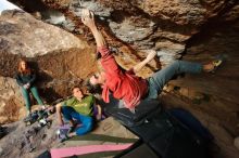 Bouldering in Hueco Tanks on 01/08/2020 with Blue Lizard Climbing and Yoga

Filename: SRM_20200108_1714531.jpg
Aperture: f/6.3
Shutter Speed: 1/500
Body: Canon EOS-1D Mark II
Lens: Canon EF 16-35mm f/2.8 L