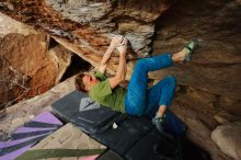 Bouldering in Hueco Tanks on 01/08/2020 with Blue Lizard Climbing and Yoga

Filename: SRM_20200108_1715510.jpg
Aperture: f/5.0
Shutter Speed: 1/500
Body: Canon EOS-1D Mark II
Lens: Canon EF 16-35mm f/2.8 L