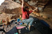 Bouldering in Hueco Tanks on 01/08/2020 with Blue Lizard Climbing and Yoga

Filename: SRM_20200108_1717200.jpg
Aperture: f/5.0
Shutter Speed: 1/500
Body: Canon EOS-1D Mark II
Lens: Canon EF 16-35mm f/2.8 L