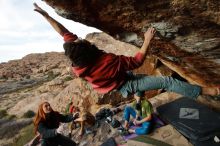 Bouldering in Hueco Tanks on 01/08/2020 with Blue Lizard Climbing and Yoga

Filename: SRM_20200108_1717260.jpg
Aperture: f/5.6
Shutter Speed: 1/500
Body: Canon EOS-1D Mark II
Lens: Canon EF 16-35mm f/2.8 L