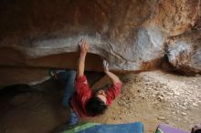 Bouldering in Hueco Tanks on 01/08/2020 with Blue Lizard Climbing and Yoga

Filename: SRM_20200108_1727330.jpg
Aperture: f/3.2
Shutter Speed: 1/200
Body: Canon EOS-1D Mark II
Lens: Canon EF 16-35mm f/2.8 L